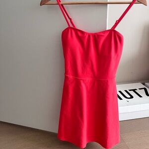 Alo Yoga Alosoft Courtside Tennis Dress in Red Hot Summer
